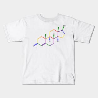 Testosterone Molecule Rainbow Chemistry Kids T-Shirt